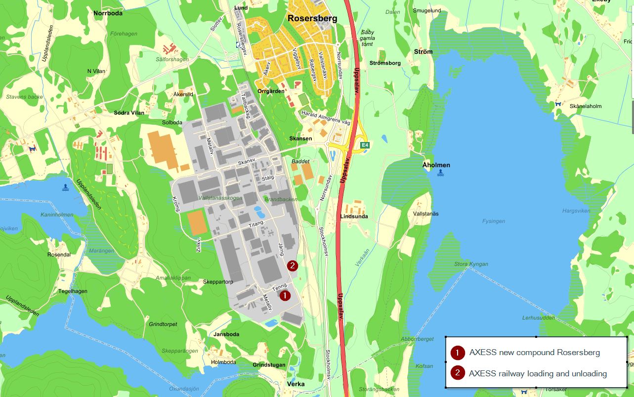 Karta över Rosersberg.